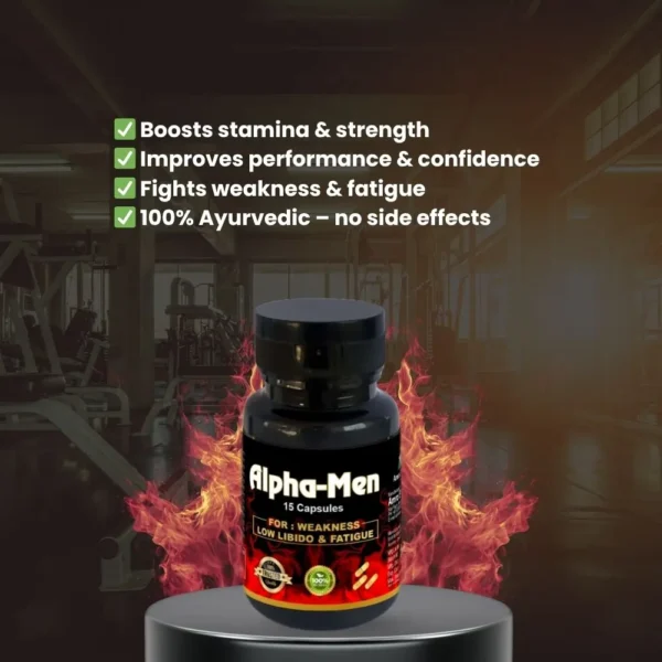 Alpha-Men Power Capsules – Ayurvedic Strength & Stamina Booster (15 Capsules) - Image 4