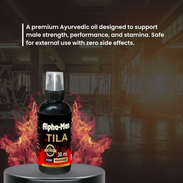 Alpha-Men Massage Oil (Tila) – Ayurvedic Strength & Stamina Booster – 30ml - Image 2