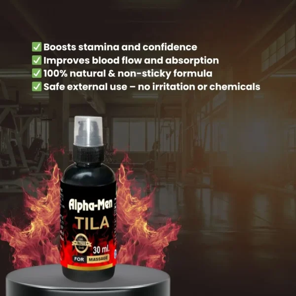 Alpha-Men Massage Oil (Tila) – Ayurvedic Strength & Stamina Booster – 30ml - Image 4
